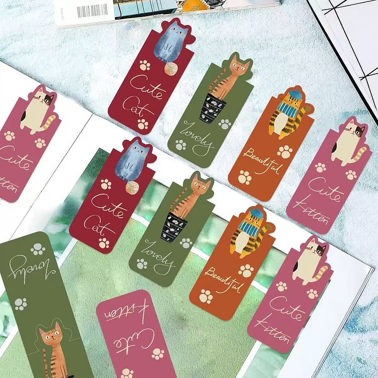 Cat Body Magnetic Bookmarks-4 pieces