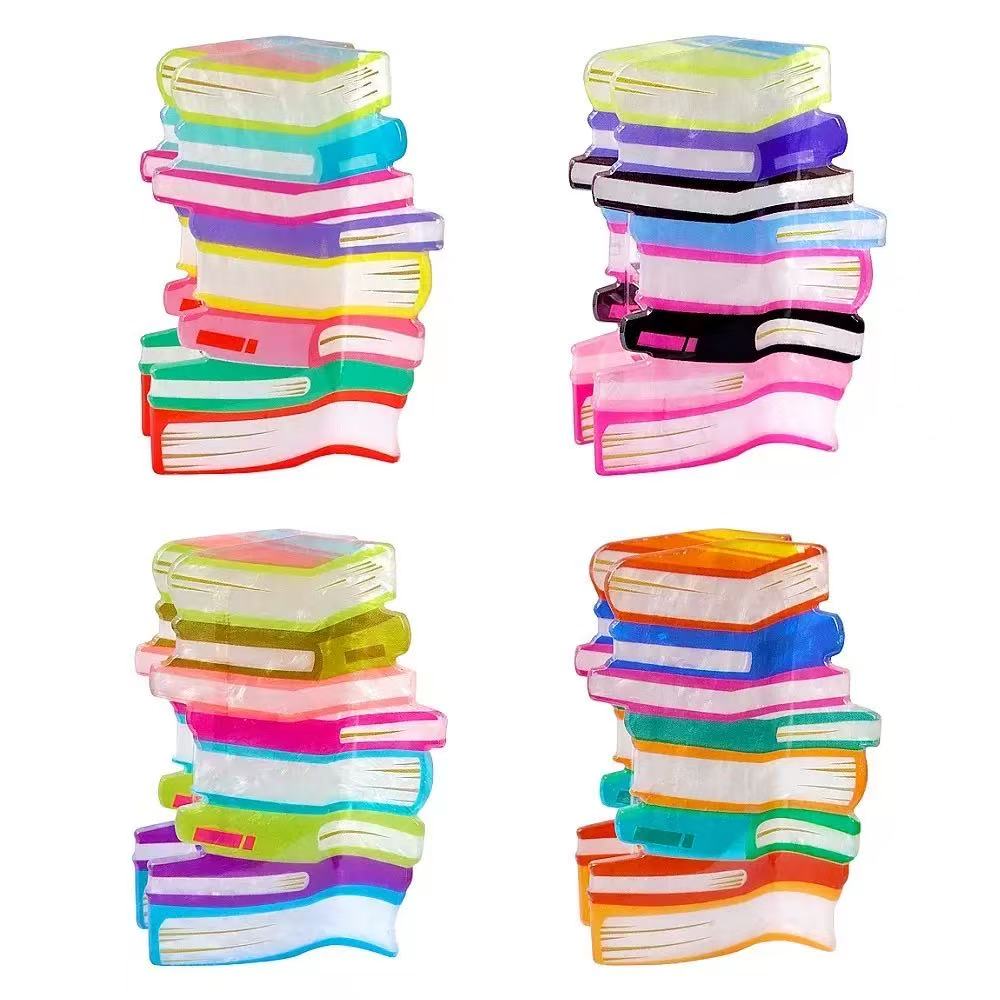 Candy-colored Book Hair Clips