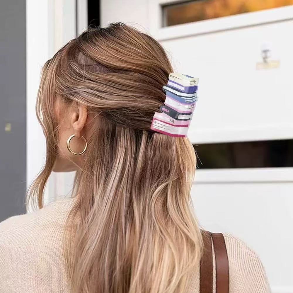 Candy-colored Book Hair Clips