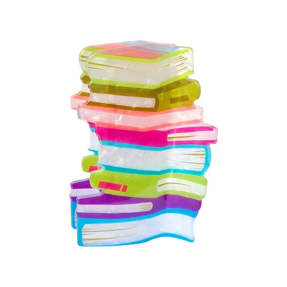 Candy-colored Book Hair Clips